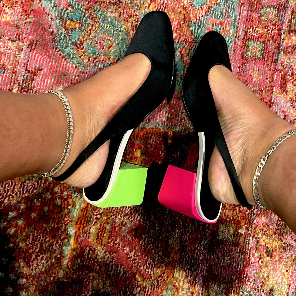 ASOS pink and green heeled mule - Picture 7 of 8